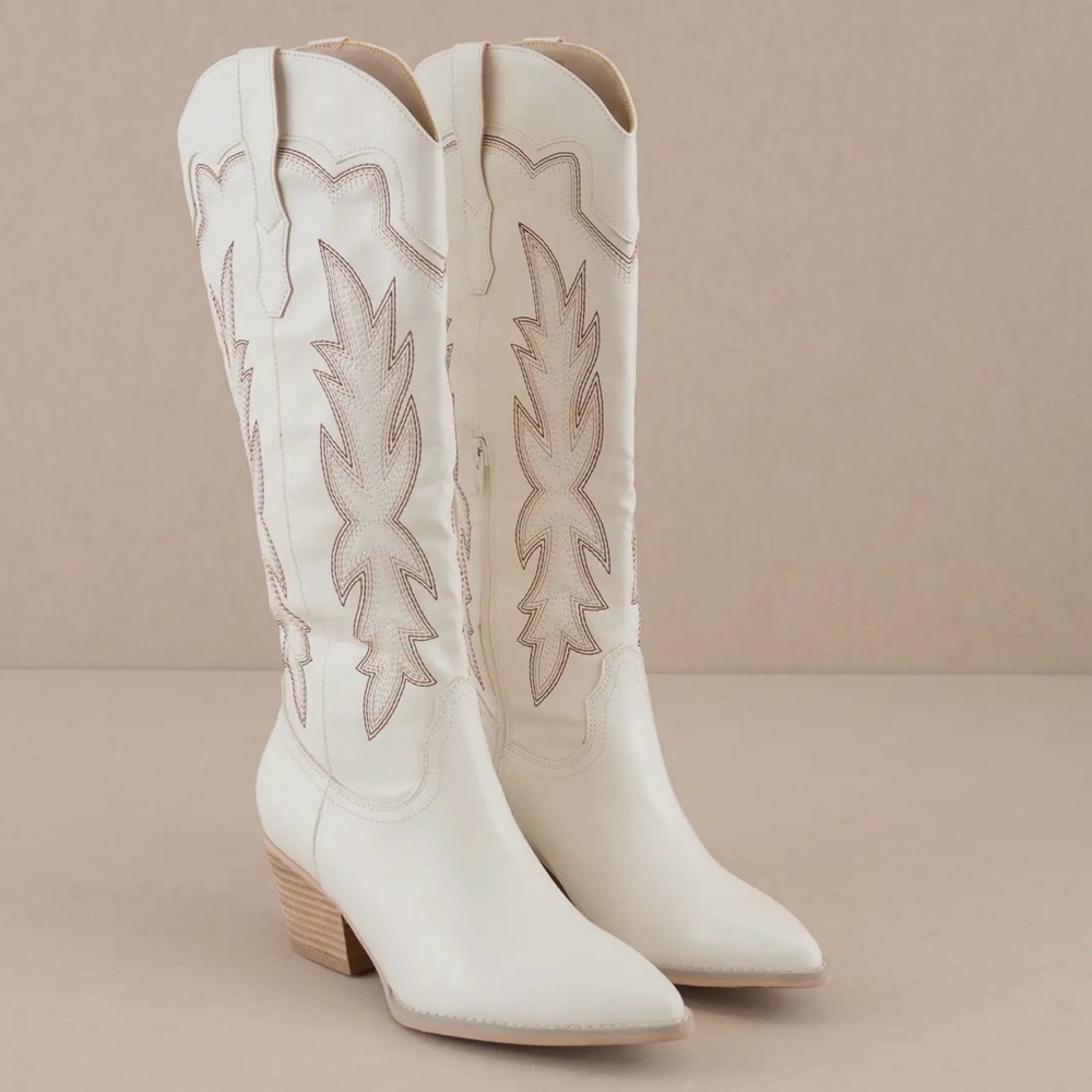 White Western Boots